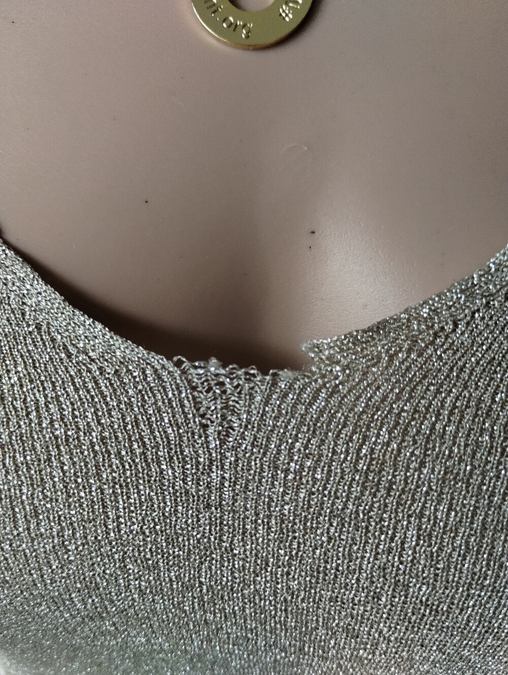 Brunello Cucinelli Metallic Cream Bodysuit- Elegant Shimmer Small - Picture 4 of 11